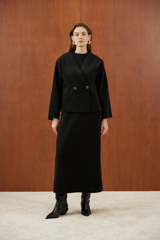 Siyah Köpük Kaşe Dikişsiz Takım